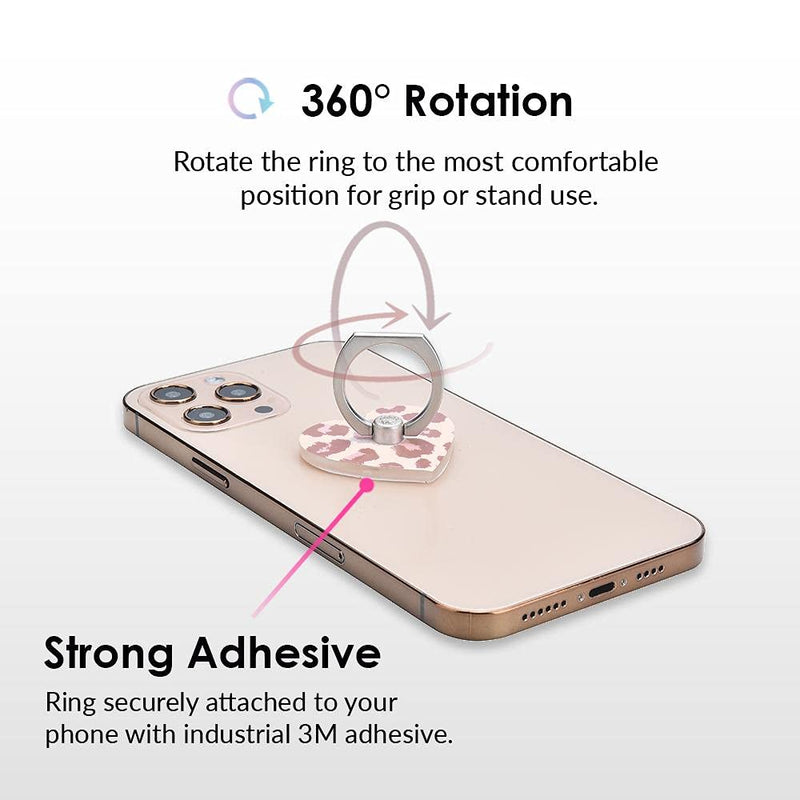 [Australia - AusPower] - Velvet Caviar Cell Phone Ring Holder - Finger Ring & Stand - Improves Phone Grip Compatible with iPhone, Galaxy and Most Smartphones (Blush Leopard) Blush Leopard 