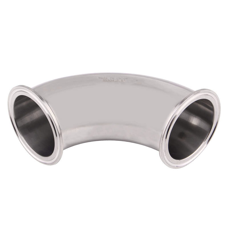 [Australia - AusPower] - DERNORD 2-1/2" Tube OD Elbow 90 Degree Sanitary Pipe Fitting SS304 Tri Clamp 2.5 Inch 