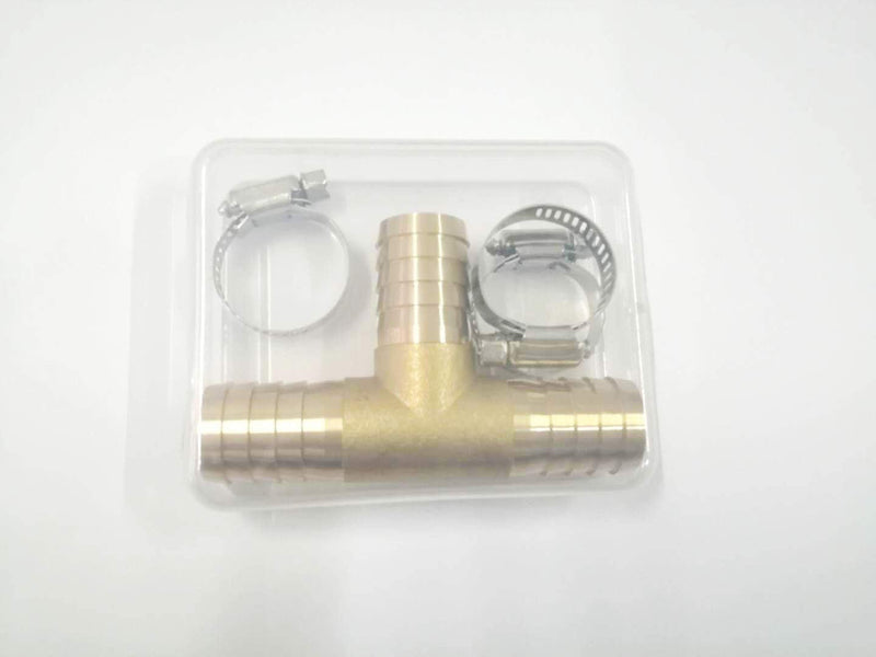 [Australia - AusPower] - YOUHO 1PCS 1 inch（25MM） Brass Hose barb Fitting 3-Way Tee Hose Fitting (1 inch brass tee connector, 1pcs,)(3pcs Included Hose clamp) 