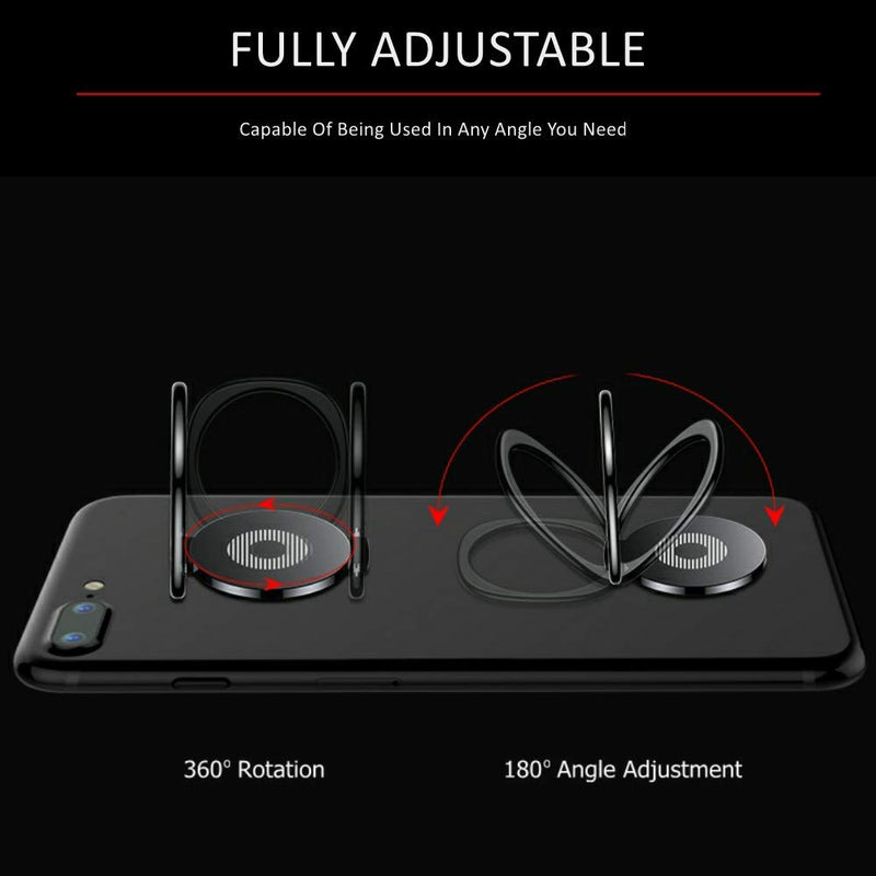 [Australia - AusPower] - Cell Phone Ring Holder Finger Kickstand Turns 360° Degrees & 180° Degrees Adjustable to Fit Your Needs Helps Stabilize Phone for Selfies 4 Colors Available iPhone Stand Phone Grip 62537 (Silver) Silver 