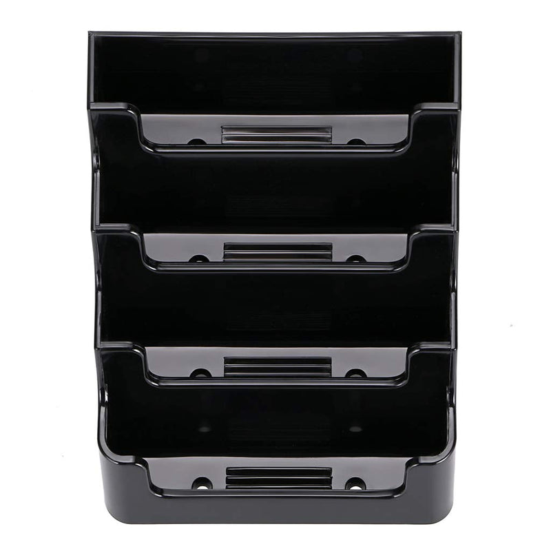 [Australia - AusPower] - Hipiwe 2 Packs 4-Tier Acrylic Business Card Holder Stand Clear Desktop Index Card Filing Card Holder Diaplay Black 