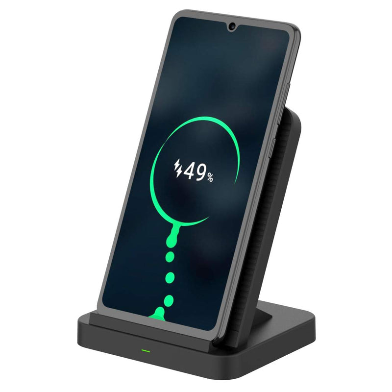 [Australia - AusPower] - AOJUE Fast Wireless Charger, Wireless Charging Stand Compatible with Samsung Galaxy S20/S10/S9/S8/S7 Edge/Note 10 & Qi Charger for iPhone 11/11 Pro/11 Pro Max/XR/XS Max/XS/X/8/8 Plus black 