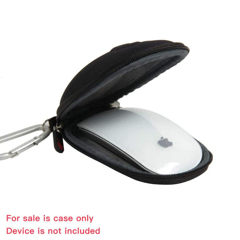 [Australia - AusPower] - Hermitshell Nylon Travel Case with Carabiner Fits Apple Magic Mouse (I and II 2nd Gen) (Black) Black Nylon 