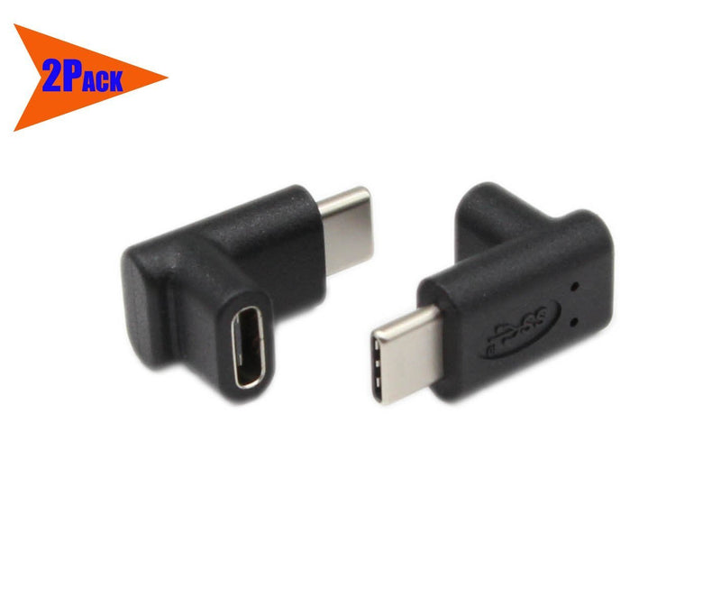 [Australia - AusPower] - SinLoon Type C USB 3.1 Adapter,Angled 90 Degree USB-C USB 3.1 Type-C Male to Female Upward & Downward Extension Adapter for Laptop & Tablet & Mobile Phone（2 Pack (UP-Down) 