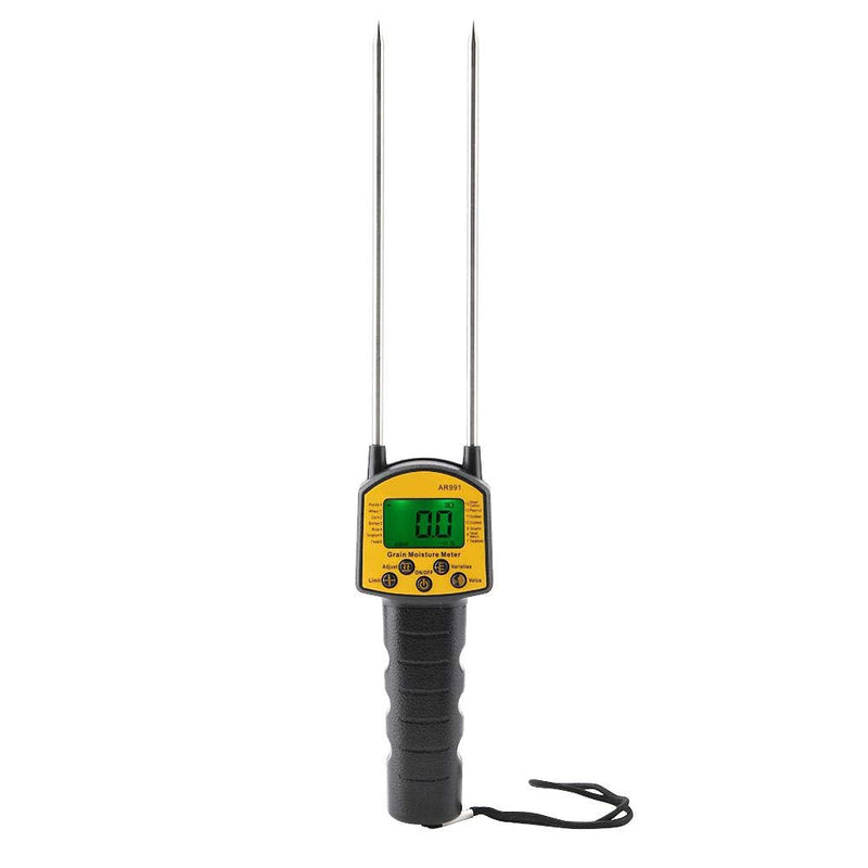 [Australia - AusPower] - Digital Multifunctional LCD Grain Moisture Meter Water Content Analyzer Smart Sensor Use Probe Humidity Tester for Wheat Corn Rice Bean Peanut Soybean(No Batteries Included) 