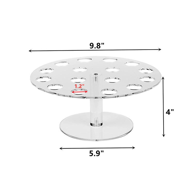 [Australia - AusPower] - Peohud 2 Pack Ice Cream Cone Holder, 16 Holes Acrylic Ice Cream Cone Display Stand, Clear Waffle Hand Roll Sushi Display Rack for Weddings, Birthday Parties, Anniversaries, Round 