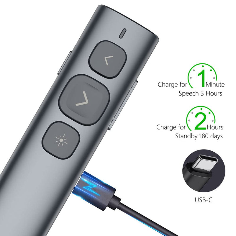 [Australia - AusPower] - NORWII N95 Green Light Pointer, 330 FT Long Control Range Designed for Large Occasion, Rechargeable Wireless Presenter Remote Presentation USB PowerPoint PPT Clicker for Mac, Laptop, Computer 