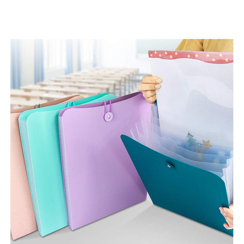 [Australia - AusPower] - Snow Abonci Vertical Expanding Accordion Folder with 7 Pockets Paperwork Organizer Document Wallet Briefcase Business File Organizer Bag A4 Letter Size Elastic Rope Closure Pink 