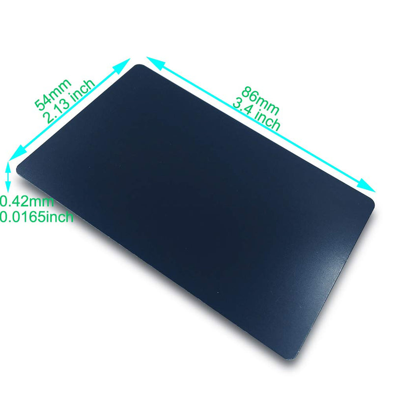 [Australia - AusPower] - Ebamaz 50PCS Thick 0.45mm Matte Black Finish Aluminum Metal Business Cards Blanks 3.4 X2.13 inch for Customer Laser Engraving (Black, Blank) Black, Blank 