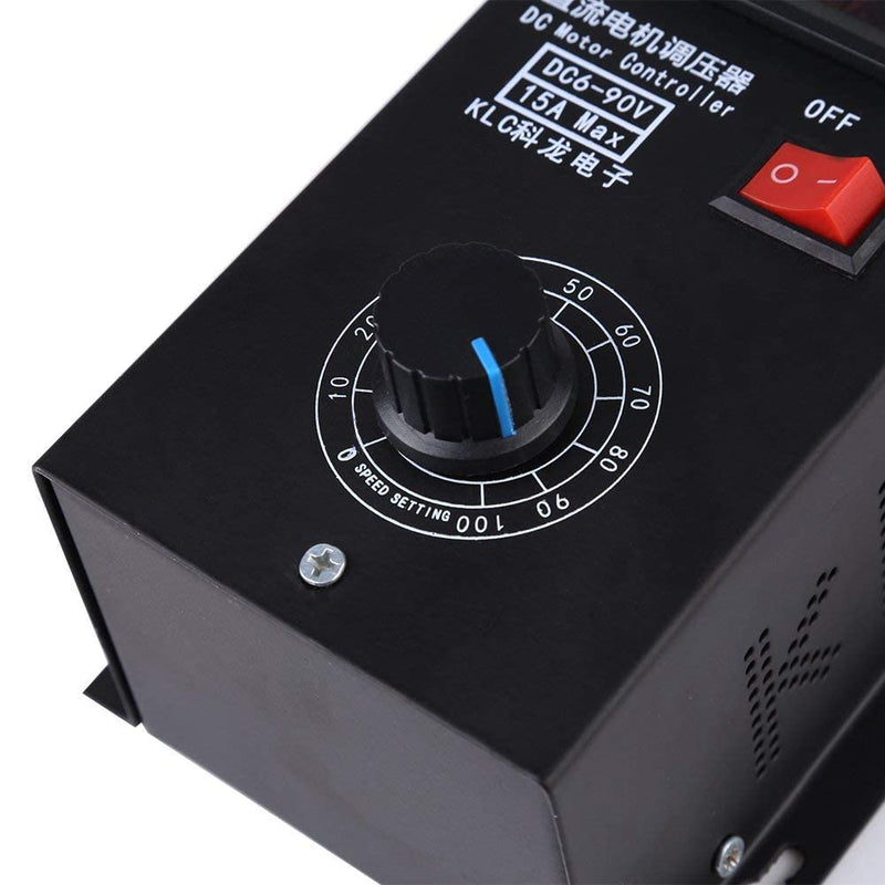[Australia - AusPower] - Fafeicy Universal DC Motor Speed Controller,6V - 90V PLC 15A PWM Variable Speed Control Generator Kit with Output Volt LED Display 