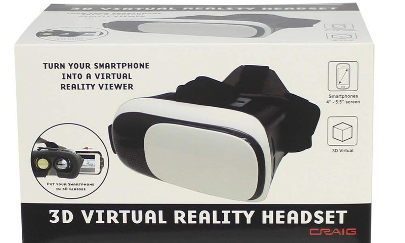 [Australia - AusPower] - Craig CC338 3D Virtual Reality Headset | Compatible with 4 inch – 5.5 inch Smartphone Screens | Great for Kids and Adults | Adjustable Focal and Pupil Settings | 