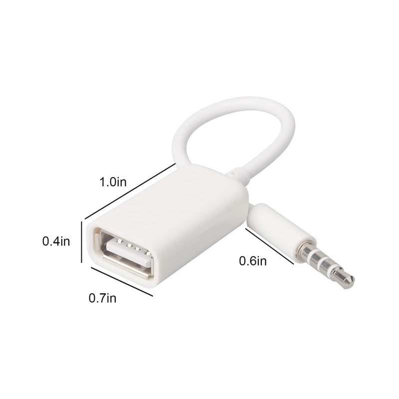 [Australia - AusPower] - AUX to USB 3.5mm Male Aux Audio Jack Plug to USB 2.0 Female Converter Cable Cord Converter Cable (Notice Only Work for Car AUX Port )（CAR Need MP3 Decode Function,IF NOT,Don't Buy） 