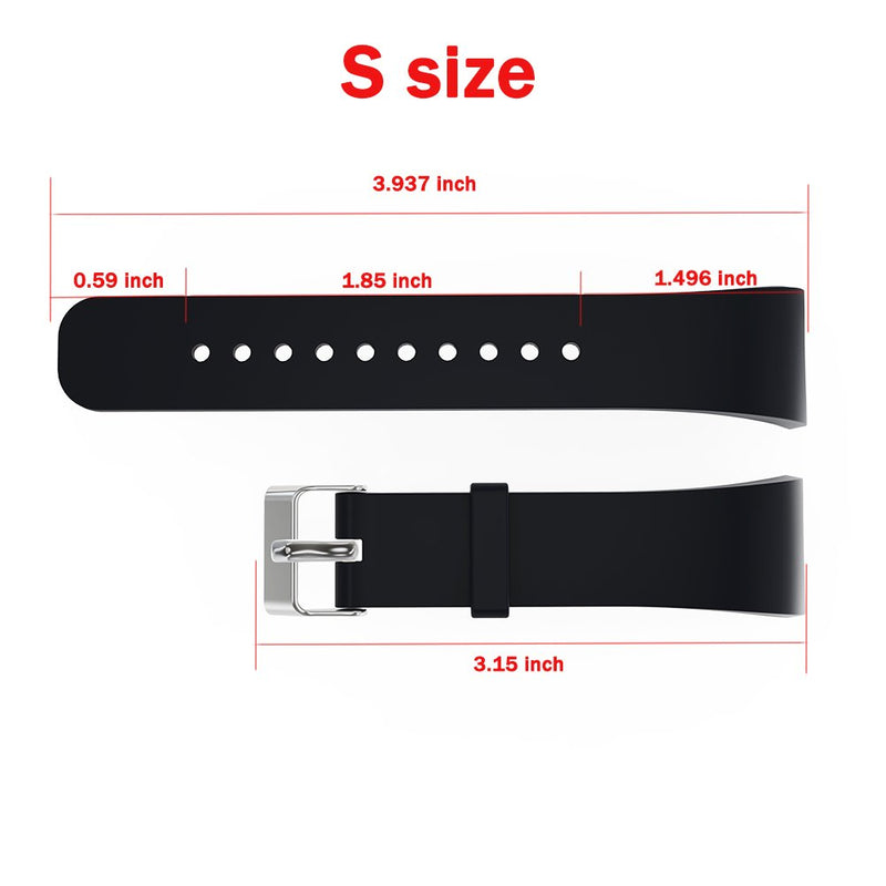 [Australia - AusPower] - V.one Replacement Soft Watch Band Silicone Wristband Strap Smartwatch Band Accessories for Samsung Gear Fit 2 SM-R360 - (Small Size & Black) 