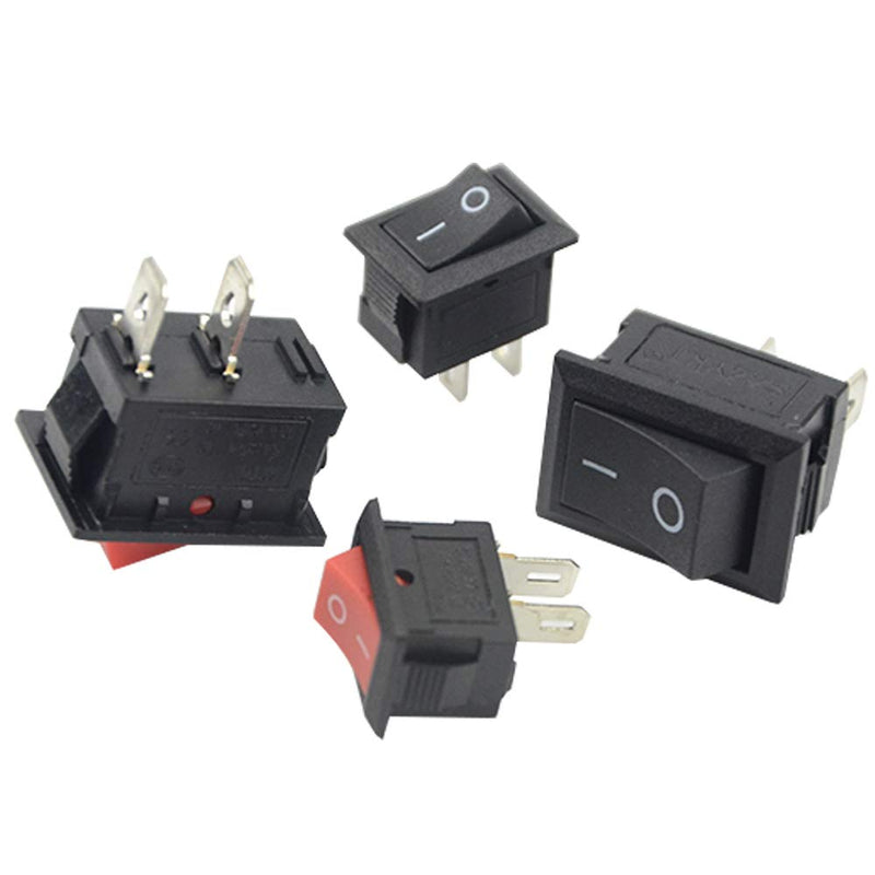 [Australia - AusPower] - WMYCONGCONG 40 Pcs SPST 2 Position On/Off 2 Pin Mini Boat Rocker Switch AC 3A/250V 6A/250V 10A/125V (2 Kinds) 