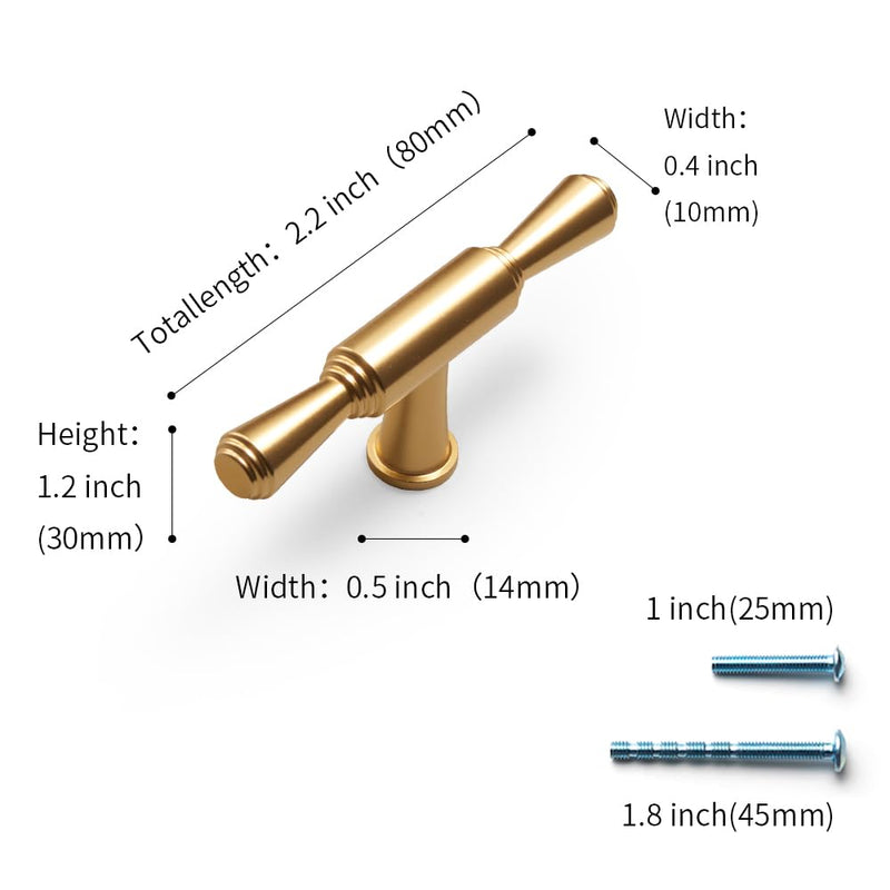 [Australia - AusPower] - luofuke 10 Pack Single Hole Cabinet Handles Aluminium Alloy Drawer Pulls Gold Cabinet Pulls Kitchen Cabinet Handles Cabinet Hardware for Bedroom Bathroom Office Furnitur Dresser Drawer Pulls Single Hole Knob Gold Style 3779 