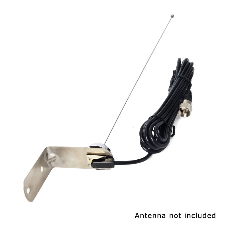 [Australia - AusPower] - TWAYRDIO Mobile Radio Antenna Roof Mount NMO Installation 13ft RG58 Coaxial Extension Cable PL259 Connector with Stainless Steel L-Bracket for Motorola Kenwood Vertex HYT Radios 