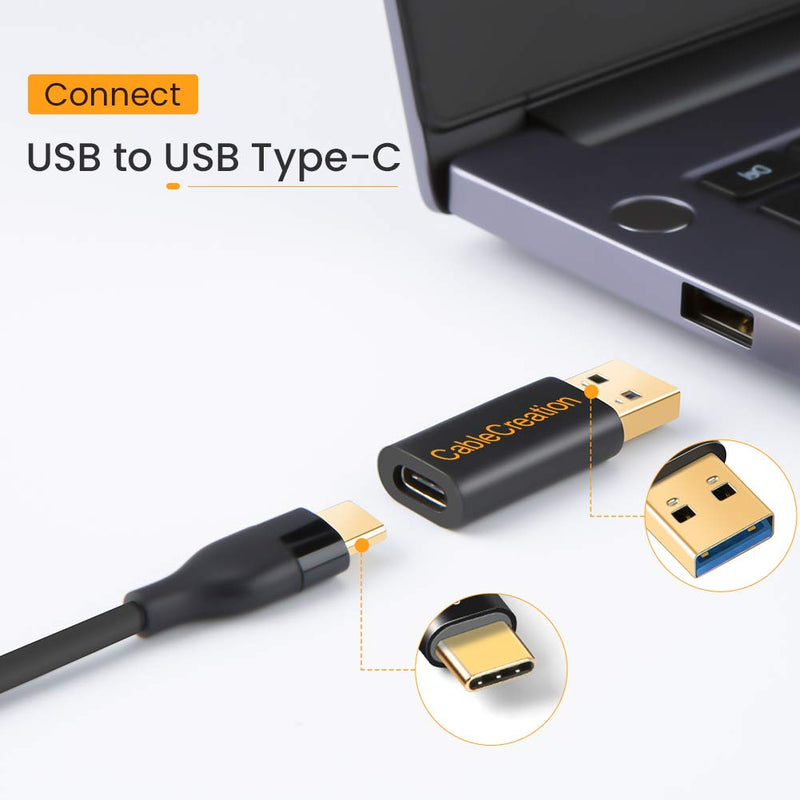 [Australia - AusPower] - [3-Pack] CableCreation USB C Female to USB Male Adapter USB 3.1 5Gbps 3A Fast Charging, USB to USB C Adapter USB C to A Adapter Female for Laptops, Logitech StreamCam VR Link Adapter for Charging 3-Pack 