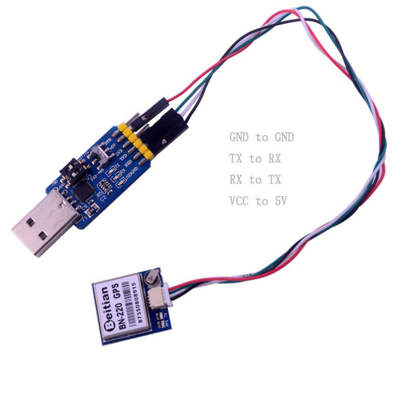 [Australia - AusPower] - DIYmalls BN-220 GPS Module TTL Dual GPS Glonass w/Flash + GPS Passive Antenna for Arduino Raspberry Pi Pixhawk CC3D Betaflight Flight Control 