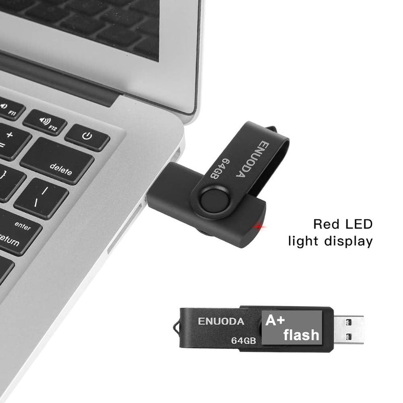 [Australia - AusPower] - 64GB USB Flash Drive 4 Pack ENUODA 64GB Thumb Drives USB 2.0 Memory Stick Jump Drive Pen Drive for Storage and Backup (Black Purple Blue Red) 64GB 2.0 64GB 2.0 - 4 PACK 
