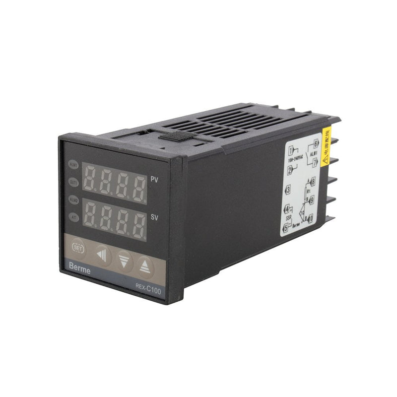 [Australia - AusPower] - Smart PID Temperature Controller, Digital REX-C100 Temperature Controller + 40A Solid State Relay + K Thermocouple GD Set 0 to 400℃ AC100-240V 