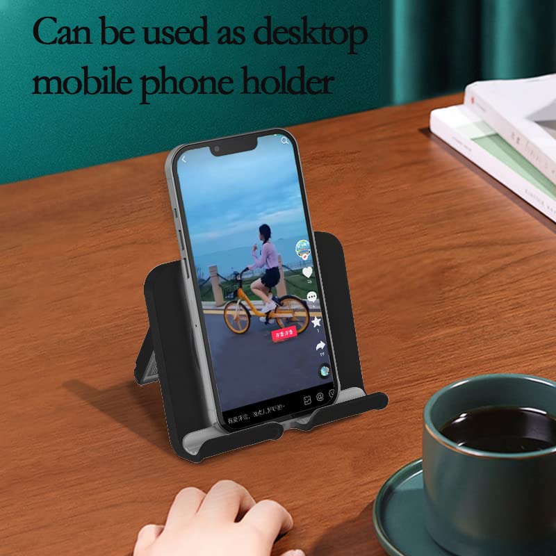 [Australia - AusPower] - BICEUKI Cell Phone Stand,Wall Mount Phone Holder,Adjustable Folded, for Ipad/Smartphone,with Charging Port ，for The Bathroom,Kitchen,Office and More,Compatible,with Phone and Tablets (4-12") Black 