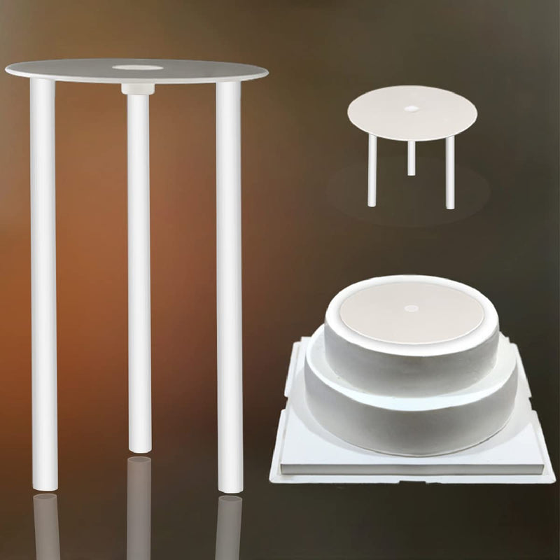 [Australia - AusPower] - DOERDO 3 Tier Cake Separator Plates and 9 Pieces Plastic Cake Dowel Rods Set, for Tiered Cake Construction and Stacking(12cm,16cm,18cm) 12,16,18cm 