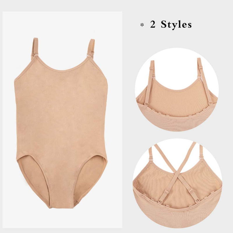 [Australia - AusPower] - STELLE Girls Nude Seamless Undergarment Camisole Leotard for Dance/Ballet/Gymnastics 5-7 Years 