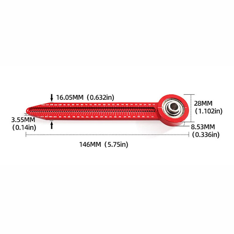 [Australia - AusPower] - 360° Rotating Woodworking Scribe Gauge Center Finder Ruler Scribing Circle Ruler Aluminum Compass Line Drawing Marking Gauge Woodworking Tools 