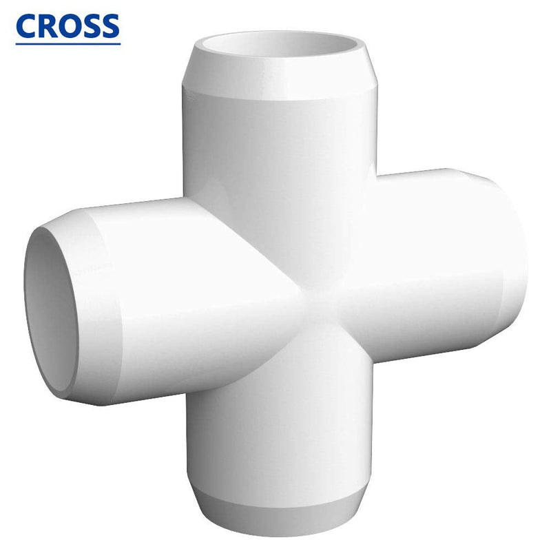 [Australia - AusPower] - letsFix Cross PVC Elbow Fittings 1/2 Inch, PVC Connectors for SCH40 1/2 Inch PVC Pipe - Build Heavy Duty PVC Furniture and Plumbing Projects Available, White [Pack of 10] 