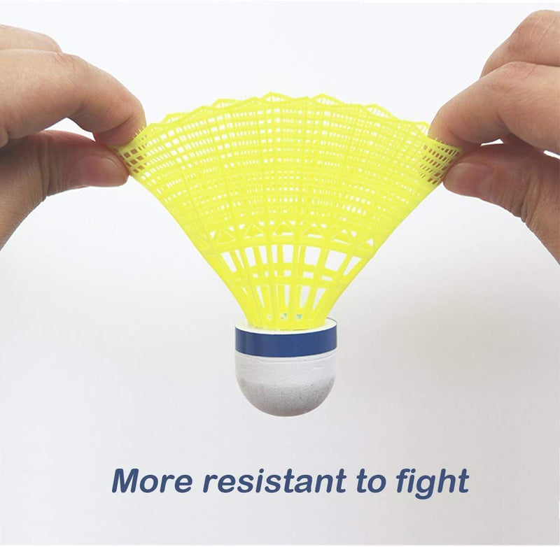 [Australia - AusPower] - ZHENAN 12-Pack Advanced Nylon Feather Shuttlecocks,77 Grains-High Speed Badminton Balls (Yellow,Nylon) with Great Stability and Durability,Indoor Outdoor Sports Hight Speed Training Badminton Birdies 
