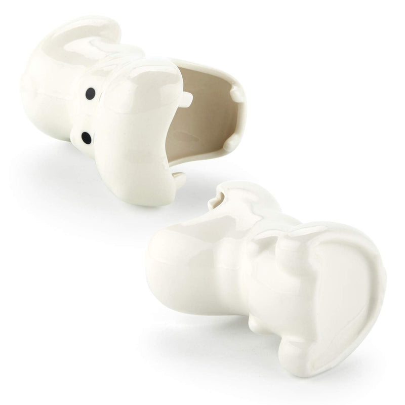 [Australia - AusPower] - ComSaf Cute Hippo Shaped Pen Pencil Holder, White Ceramic Succulent Planter Pots for Home Office Decoration Desk Organization, Set of 1 