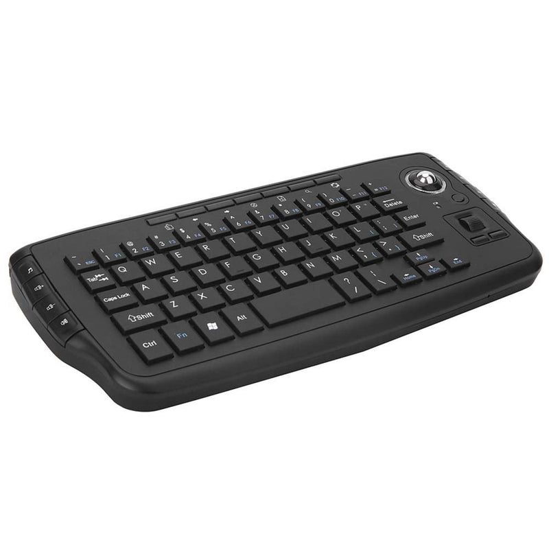 [Australia - AusPower] - Docooler 2.4GHz Wireless Keyboard w/Trackball Mouse Scroll Wheel Remote Control Plug and Play w/USB Receiver for Android TV Box Smart TV PC Notebook (Black) 