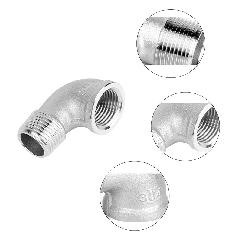 [Australia - AusPower] - Hooshing Stainless Steel Pipe Fitting 90 Degree Street Elbow 1/2" NPT Female x 1/2" NPT Male, 1 Pack 