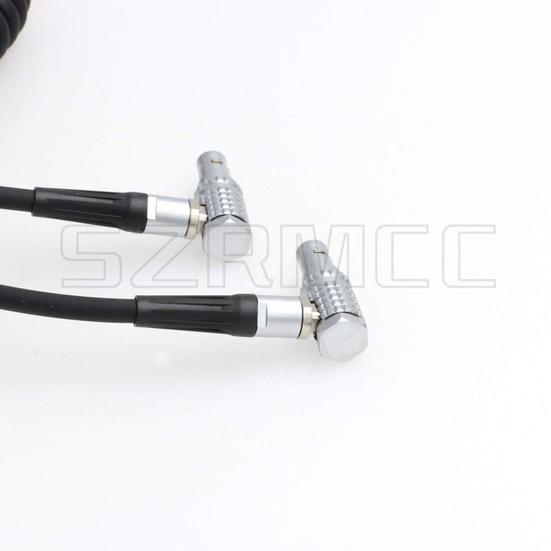 [Australia - AusPower] - SZRMCC 0B 2 Pin Right Angle Male to 0B 2 Pin Right Angle Male Coiled Power Cable for ARRI Alexa Camera AUX 2 pin 12V to Teradek Bond Bolt Cube (Coiled Cable) Coiled Cable Elbow 2 pin 