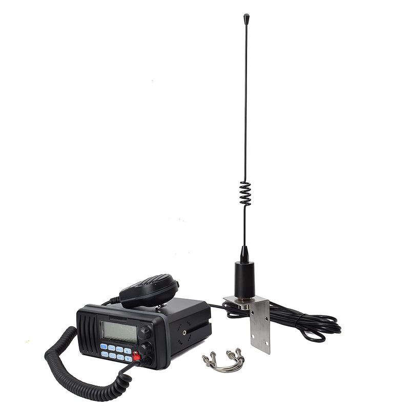 [Australia - AusPower] - UAYESOK VHF Marine Antenna Low Profile Boat Antenna Stainless Steel Whip for Cobra Icom Uniden Standard Horizon Marine Radio VHF Radio W/16.4ft RG-58 coaxial Cable,L-Mount Bracket 