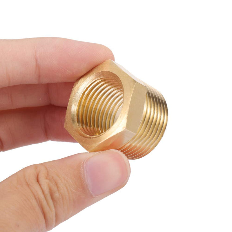 [Australia - AusPower] - Brass Pipe Fitting,3/4 Inch NPT Male to 1/2 Inch NPT Female Brass Pipe Hose Tube Fitting Hex Head Bushing Adapter Convert (3, 1/2 NPT female x 3/4 NPT male) 