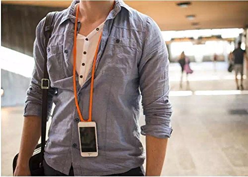 [Australia - AusPower] - Universal Cell Phone Strap Neck Hanging Lanyard, Stretchy Silicone Phonestrap for Any Phone Black by Unyield 