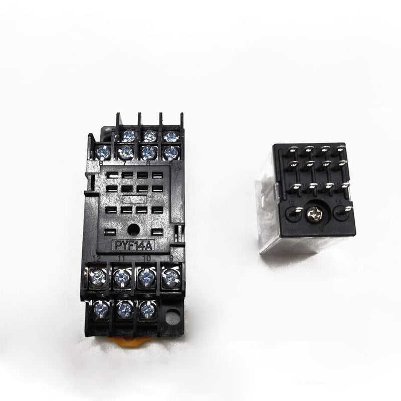 [Australia - AusPower] - ATO DC 24V Coil 14-Pin Electromagnetic Power Relay 4PDT 4NO 4NC HH54P MY4NJ with Plug-in Terminal Socket Base 