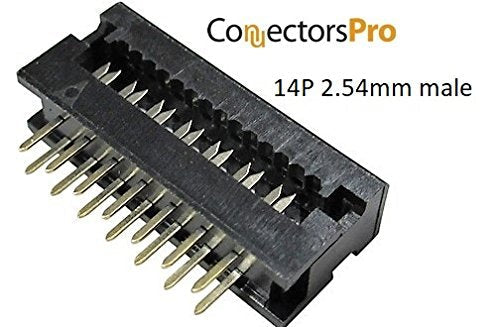[Australia - AusPower] - Connectors Pro 25-Pack IDC 2X7 14 Pins Male 2.54mm 0.1" Pitch Dual Row Plugs for Flat Ribbon Cable, FD 14P 25-PK 