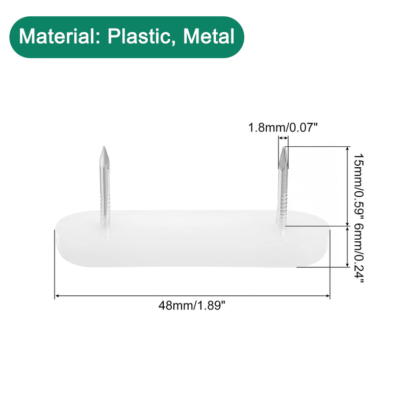 [Australia - AusPower] - uxcell Nail on Furniture Glides, 20pcs Plastic Double Pins Furniture Sliders Chair Leg Feet Pads Glide Nails 20 