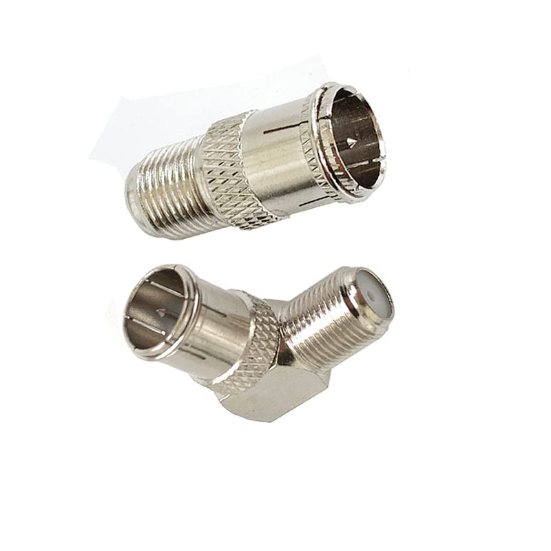 [Australia - AusPower] - Lala Smill Right Angle Push on Coax Cable Connectors F-Type Female to F-Pin Male Quick Plug Adapter RG6 Coaxial Cable Connector 9 pcs 
