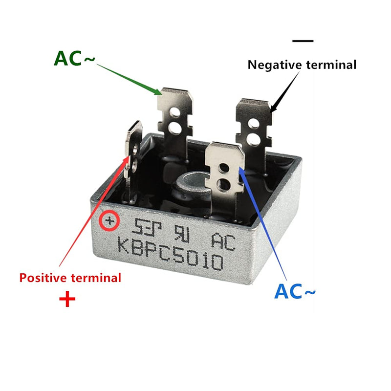 [Australia - AusPower] - BOJACK KBPC5010 Rectifier Diode 50 A 1000 V Axial KBPC5010 50 amp 1000 Volt Electronic Silicon Diodes(Pack of 2 Pieces) KBPC5010-2PCS 