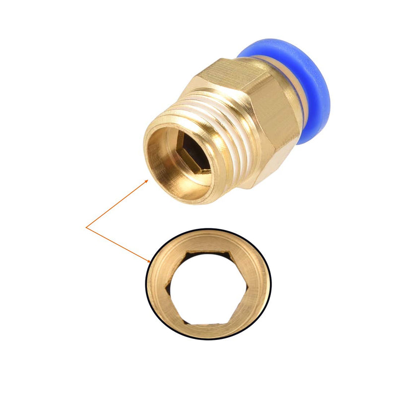 [Australia - AusPower] - uxcell Straight Pneumatic Push to Quick Connect Fittings 1/4NPT Male x 8mm Tube OD 10pcs 