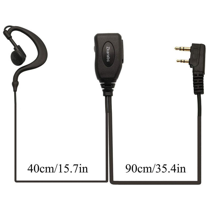 [Australia - AusPower] - Walike Talkie Earpiece with Mic G Shape Adjustable Volume Headset Compatible with Kenwood BF-888S UV-5R Retevis H-777 RT22 Puxing Wouxun(2 Pack) 