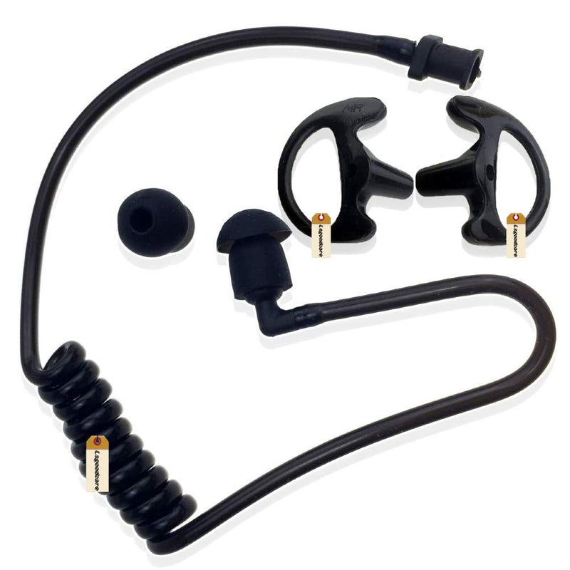 [Australia - AusPower] - Lsgoodcare Replacement Acoustic Coil Audio Mic Tube with Earbuds Compatible for Motorola Kenwood Icom Two Way Radio Acoustic Tube Earpiece Replacement 