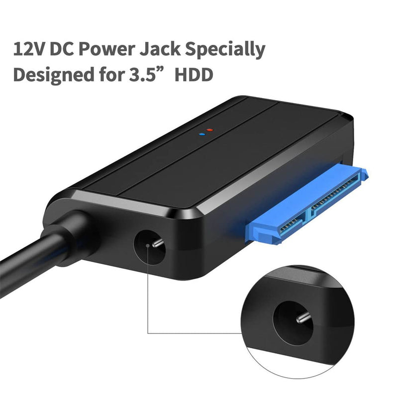 [Australia - AusPower] - NFHK USB 3.0 to Angled SATA 22 Pin Adapter Cable for 2.5" 3.5inch Hard Disk Drive SSD for Desktop Laptop 