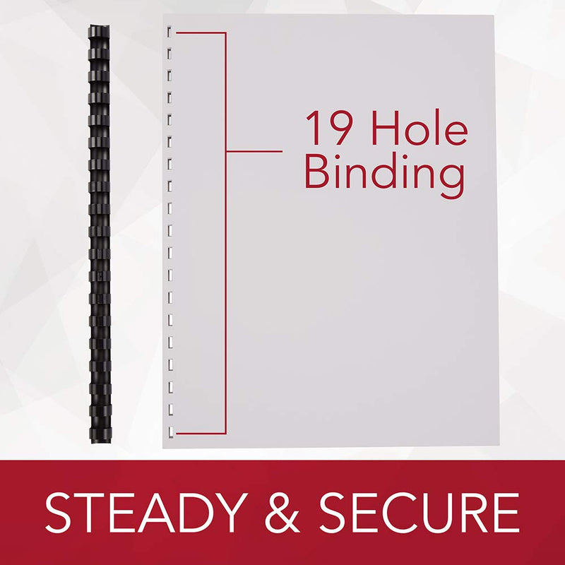 [Australia - AusPower] - GBC Binding Spines/Spirals/Coils, 3/8" Diameter, 55 Sheet Capacity, CombBind, Black, 100 Pack (4000044) 