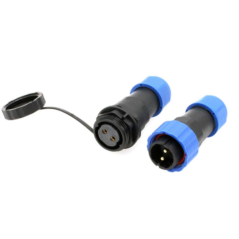 [Australia - AusPower] - HangTon SD20 Waterproof Aviation Circular Plastic Connector for Outdoor Power System LED Lighting (2 pin, Male Plug and Female Cable Receptacle) 2 pin 