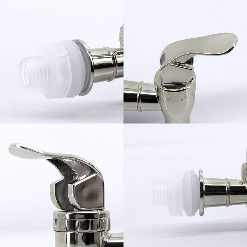 [Australia - AusPower] - Push Style Faucet For Beverage Dispenser Carafe, Beverage Dispenser Replacement Spigot,Lever Pour Spout For Beverage Dispenser (Silver) Silver 