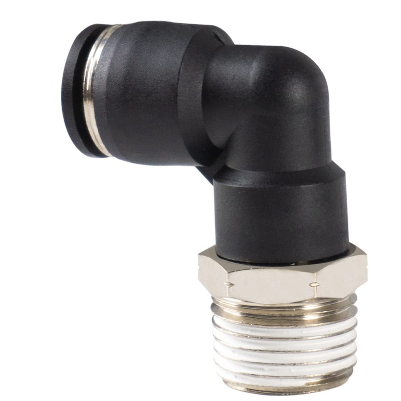 [Australia - AusPower] - 5 Pack Male Elbow Push to Connector Air Fitting Tube Quick Connect Fittings 1/2 Inch Tube OD x 1/2 Inch NPT Thread 1/2" OD x 1/2" NPT 